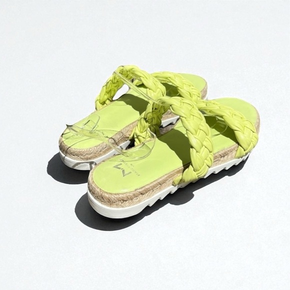 🌻NEW Marc Fisher Green "Jaimee" Leather Slide Sandals Size 5 - Picture 5 of 11